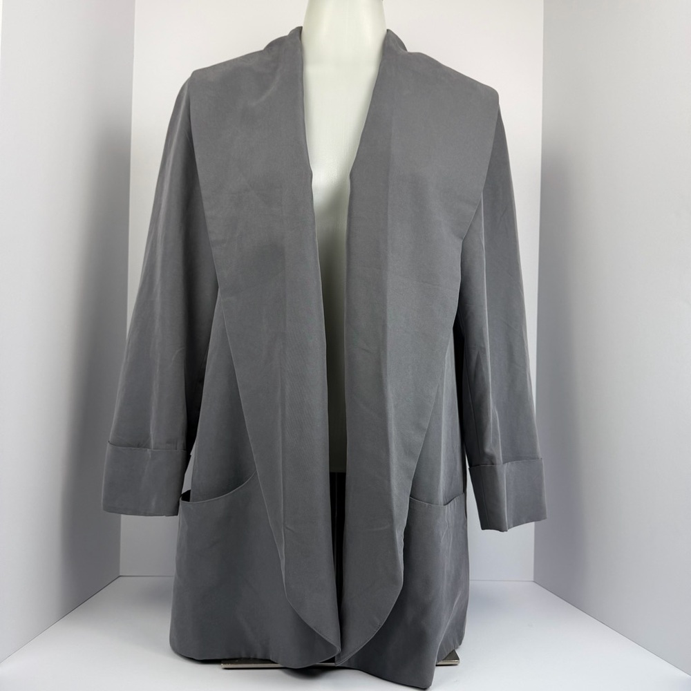 Forever 21 Contemporary Gray Open Front Blazer Jacket Women’s Large